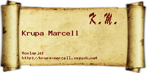 Krupa Marcell névjegykártya